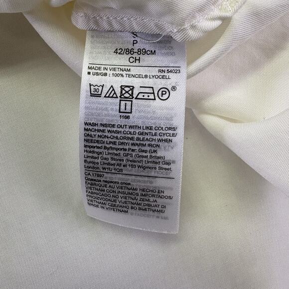 Banana Republic TENCEL™ High Low Hem Long Sleeve Blouse Tunic Shirt Ivory Size S - Picture 6 of 10